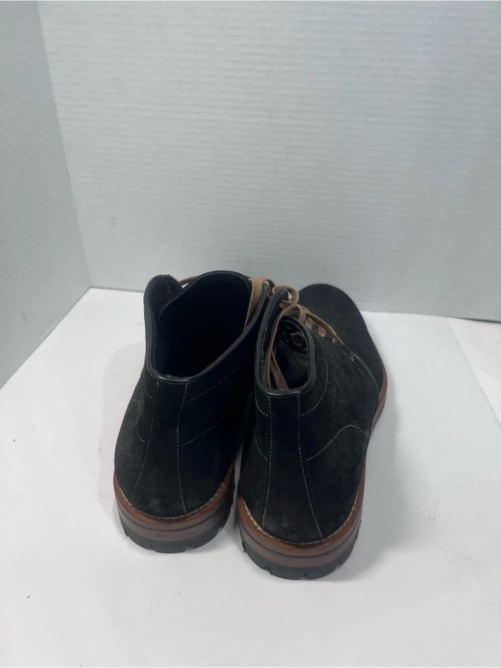 Gordon Rush Black Suede Chukka Boots with Brown Trim